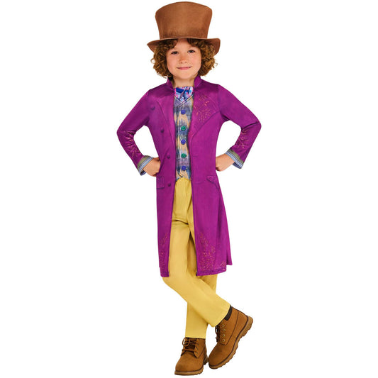 Wonka Child Costume for Kids Coat Top with Waistcoat Trousers and Hat 1