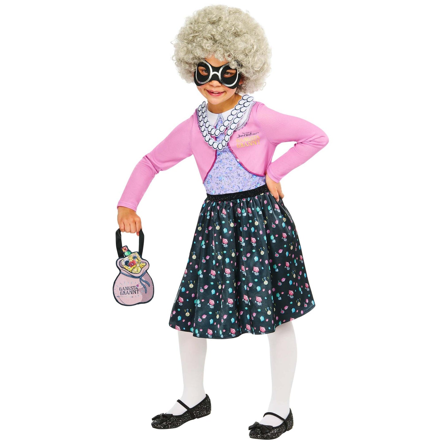 Gangsta Granny Costume Dress Wig Mask and Accessory Bag 1