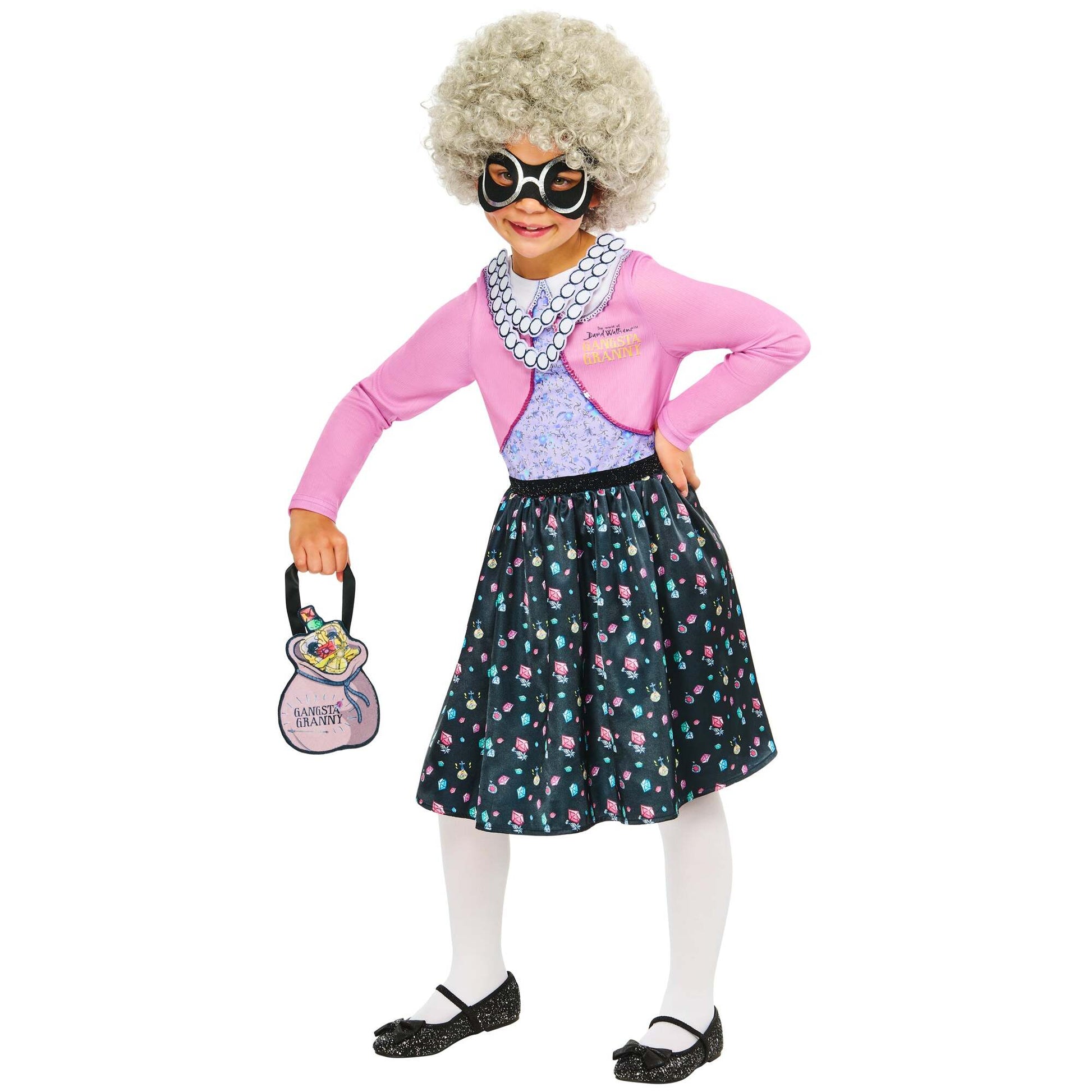 Gangsta Granny Costume Dress Wig Mask and Accessory Bag 1