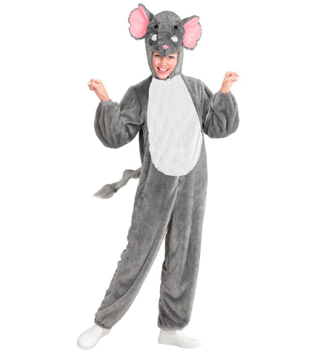 Elephant In Soft Plush  Hooded Jumpsuit With Mask 
