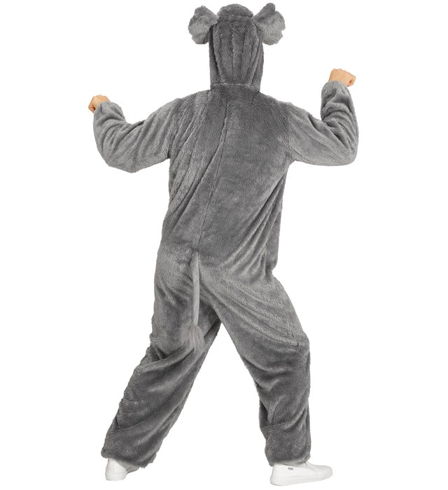 Elephant In Soft Plush  Hooded Jumpsuit With Mask 