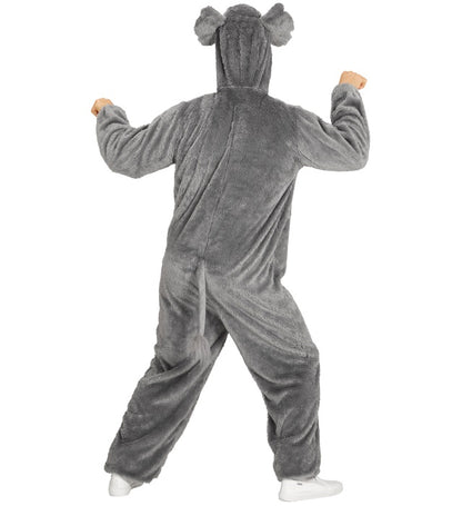 Elephant In Soft Plush  Hooded Jumpsuit With Mask 