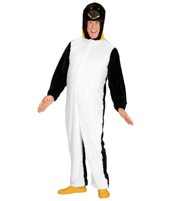 Penguin In Soft Plush  Hooded Jumpsuit With Mask 