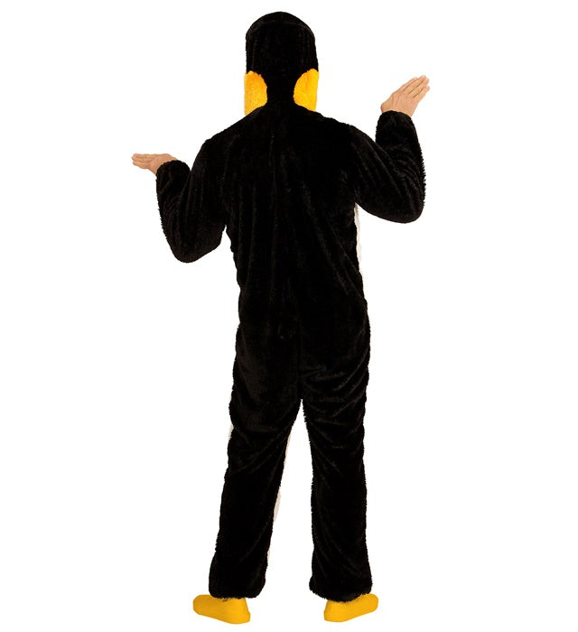 Penguin In Soft Plush  Hooded Jumpsuit With Mask 