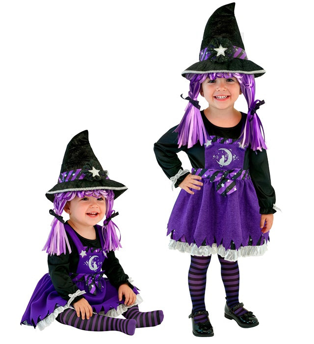 Witch  Dress, Tights, Hat With Hair 