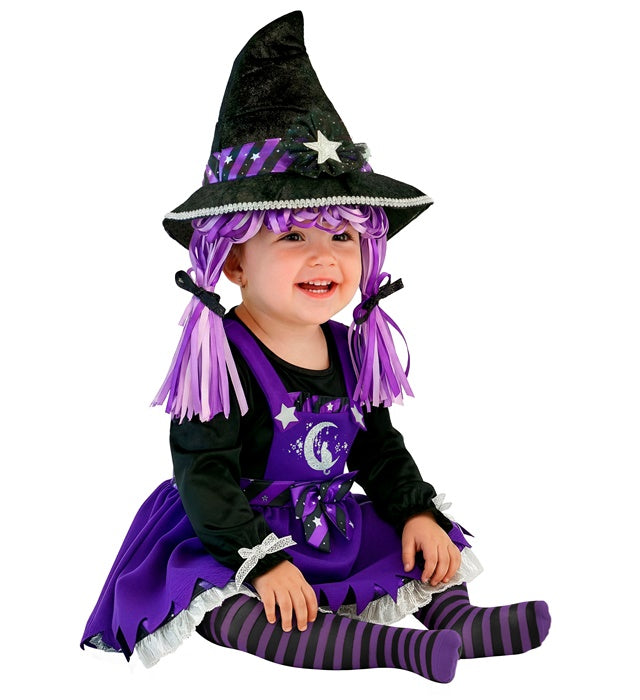 Witch  Dress, Tights, Hat With Hair 