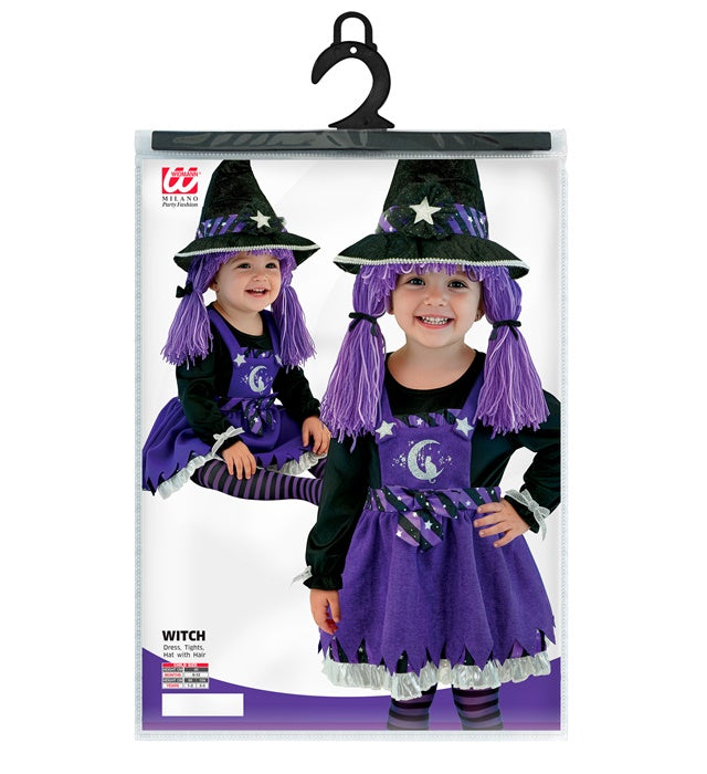 Witch  Dress, Tights, Hat With Hair 