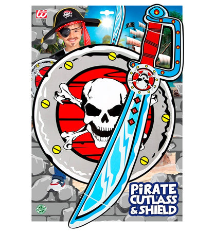 Pirate Cutlass & Shield In Soft Eva Foam - Sword 52 Cm, Shield 52 Cm