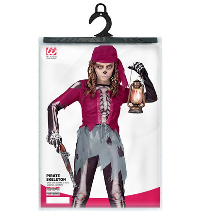 Pirate Skeleton  Shirt With Corset & Skirt, Leggings, Bandana 