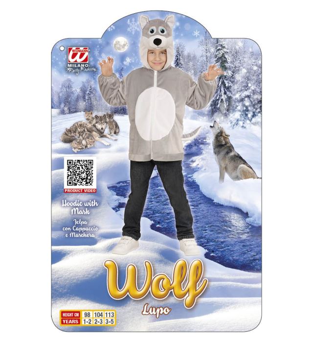 Wolf In Soft Plush  Hoodie With Mask 