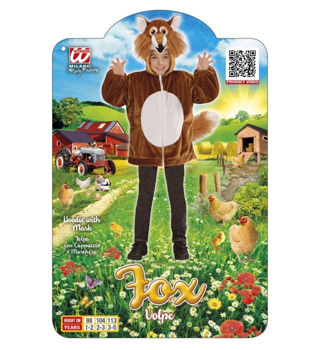 Fox In Soft Plush  Hoodie With Mask 