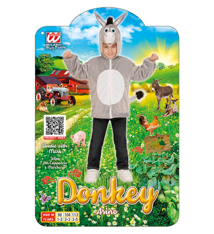 Donkey In Soft Plush  Hoodie With Mask 