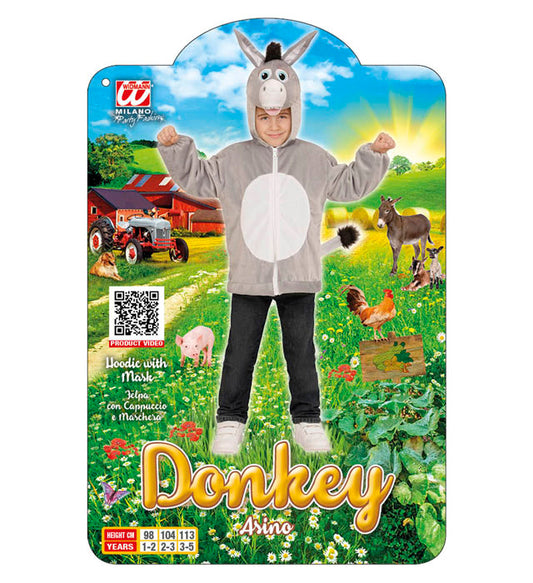 Donkey In Soft Plush  Hoodie With Mask 
