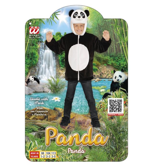 Panda In Soft Plush  Hoodie With Mask 