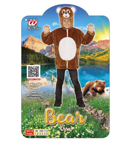 Bear In Soft Plush  Hoodie With Mask 