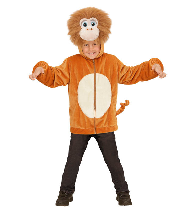 Monkey In Soft Plush  Hoodie With Mask 