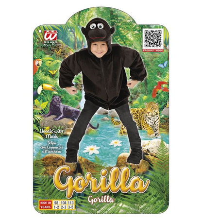 Gorilla In Soft Plush  Hoodie With Mask 