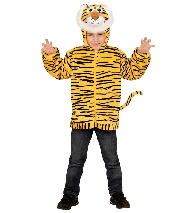 Tiger In Soft Plush  Hoodie With Mask 