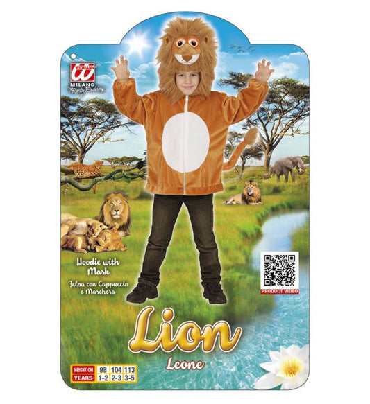 Lion In Soft Plush  Hoodie With Mask 
