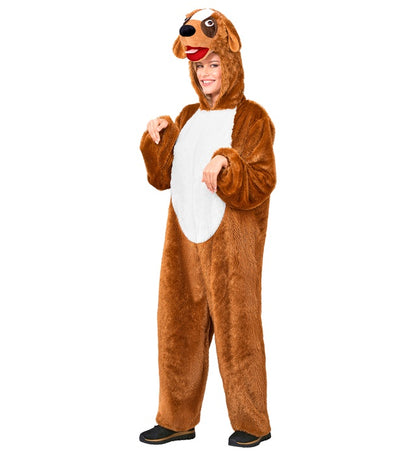 Dog In Soft Plush  Hooded Jumpsuit With Mask 