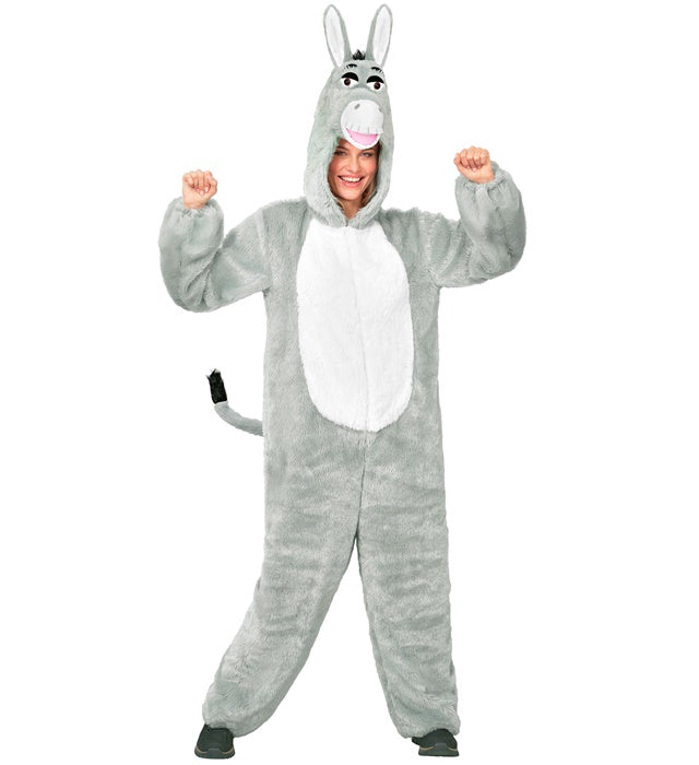 Donkey In Soft Plush  Hooded Jumpsuit With Mask 