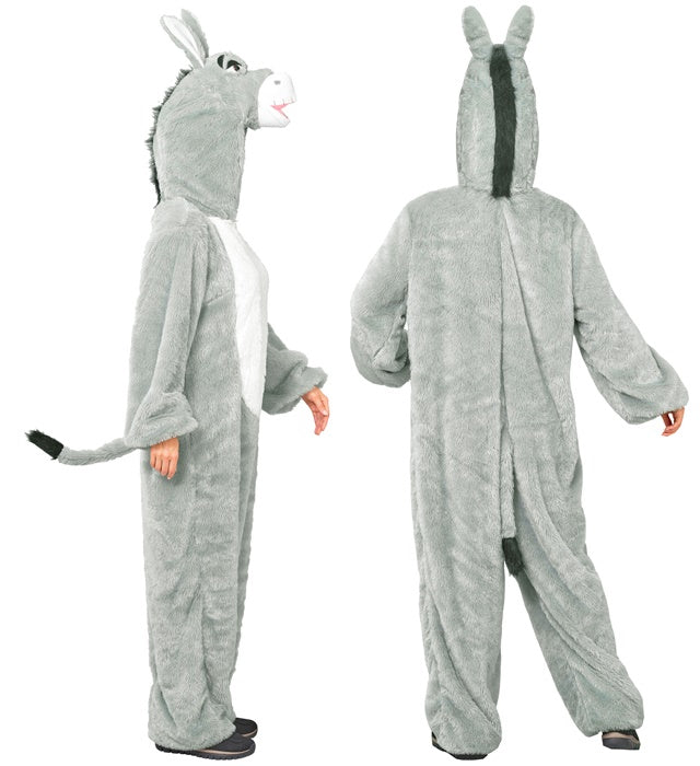 Donkey In Soft Plush  Hooded Jumpsuit With Mask 
