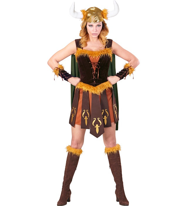 Viking  Dress With Cape, Arm Pieces, Helmet 