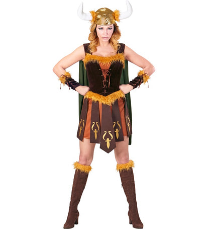 Viking  Dress With Cape, Arm Pieces, Helmet 