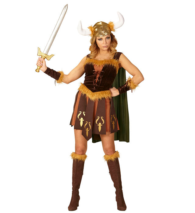 Viking  Dress With Cape, Arm Pieces, Helmet 