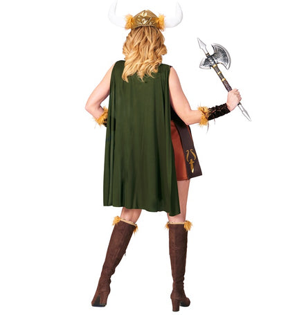Viking  Dress With Cape, Arm Pieces, Helmet 