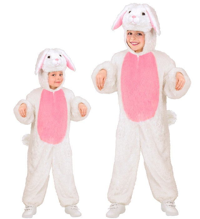 Bunny In Soft Plush  Hooded Jumpsuit With Mask 