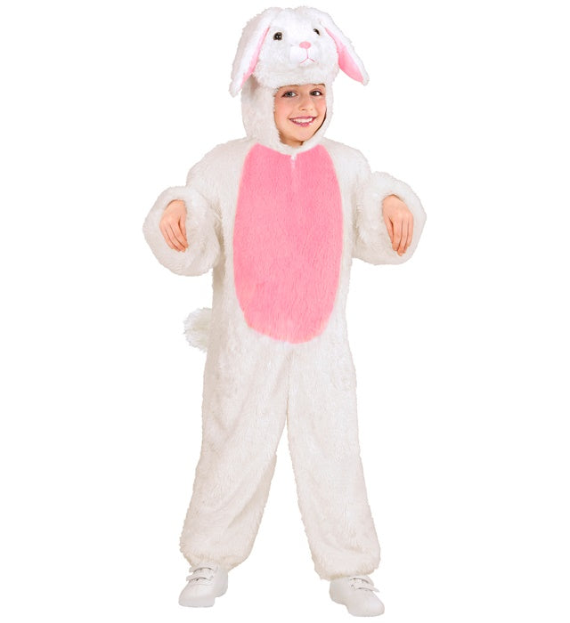 Bunny In Soft Plush  Hooded Jumpsuit With Mask 