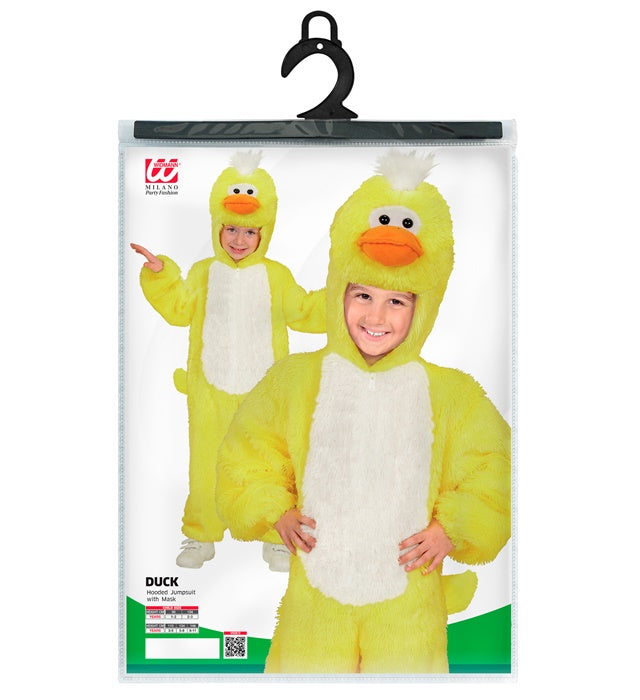 Duck In Soft Plush  Hooded Jumpsuit Withmask 