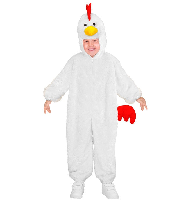 Chicken In Soft Plush  Hooded Jumpsuit With Mask 