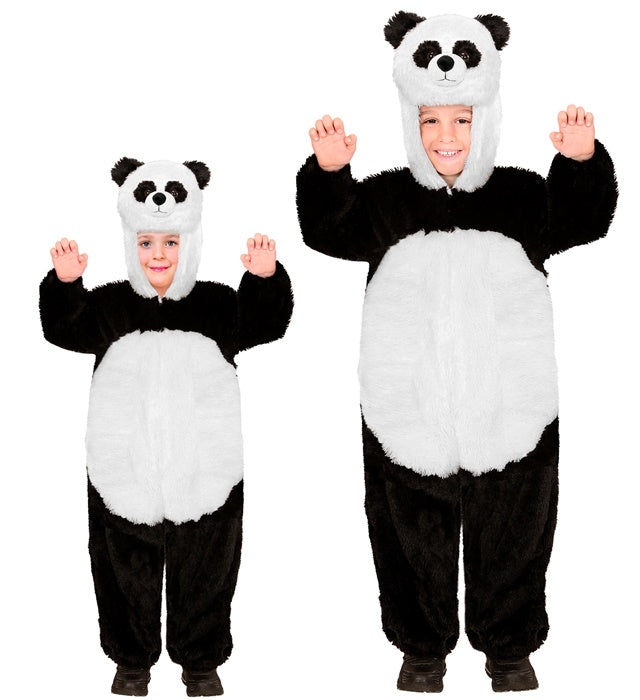 Panda In Soft Plush  Hooded Jumpsuit With Mask 