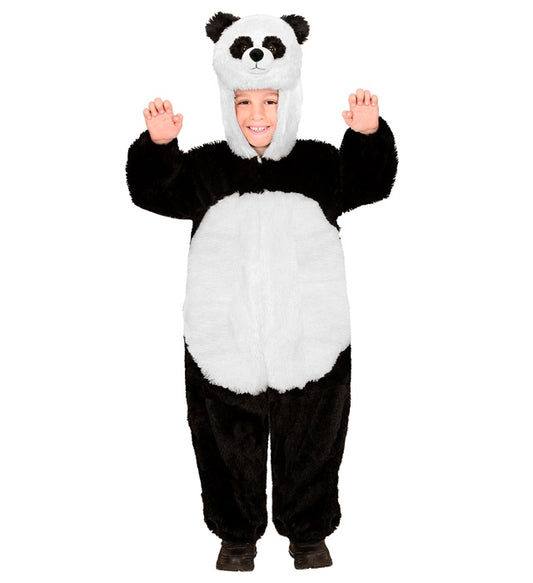 Panda In Soft Plush  Hooded Jumpsuit With Mask 