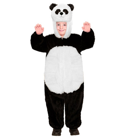 Panda In Soft Plush  Hooded Jumpsuit With Mask 