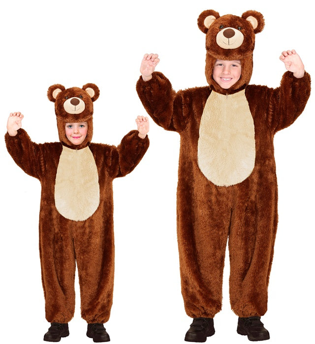 Bear In Soft Plush  Hooded Jumpsuit Withmask 