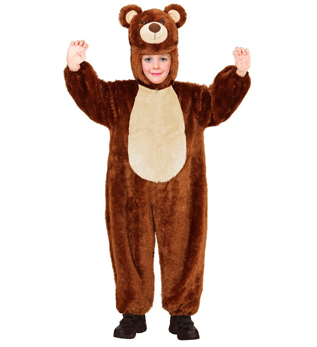 Bear In Soft Plush  Hooded Jumpsuit Withmask 
