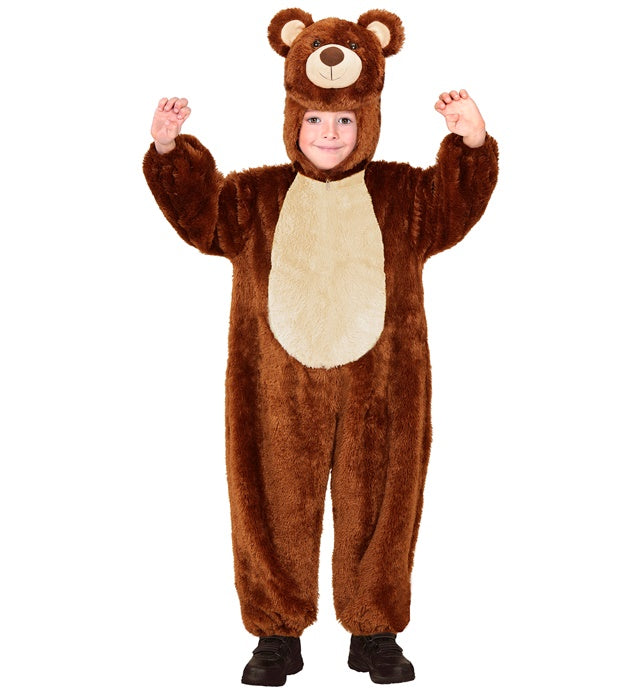 Bear In Soft Plush  Hooded Jumpsuit Withmask 