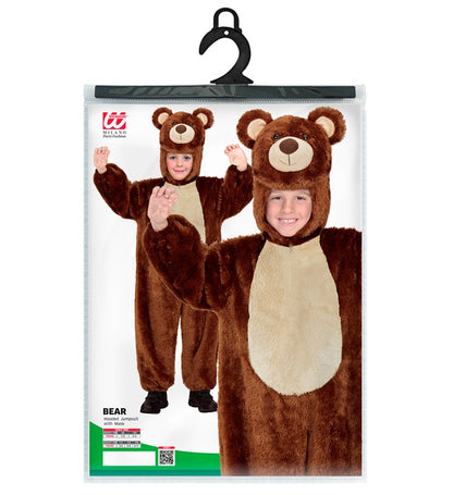 Bear In Soft Plush  Hooded Jumpsuit Withmask 