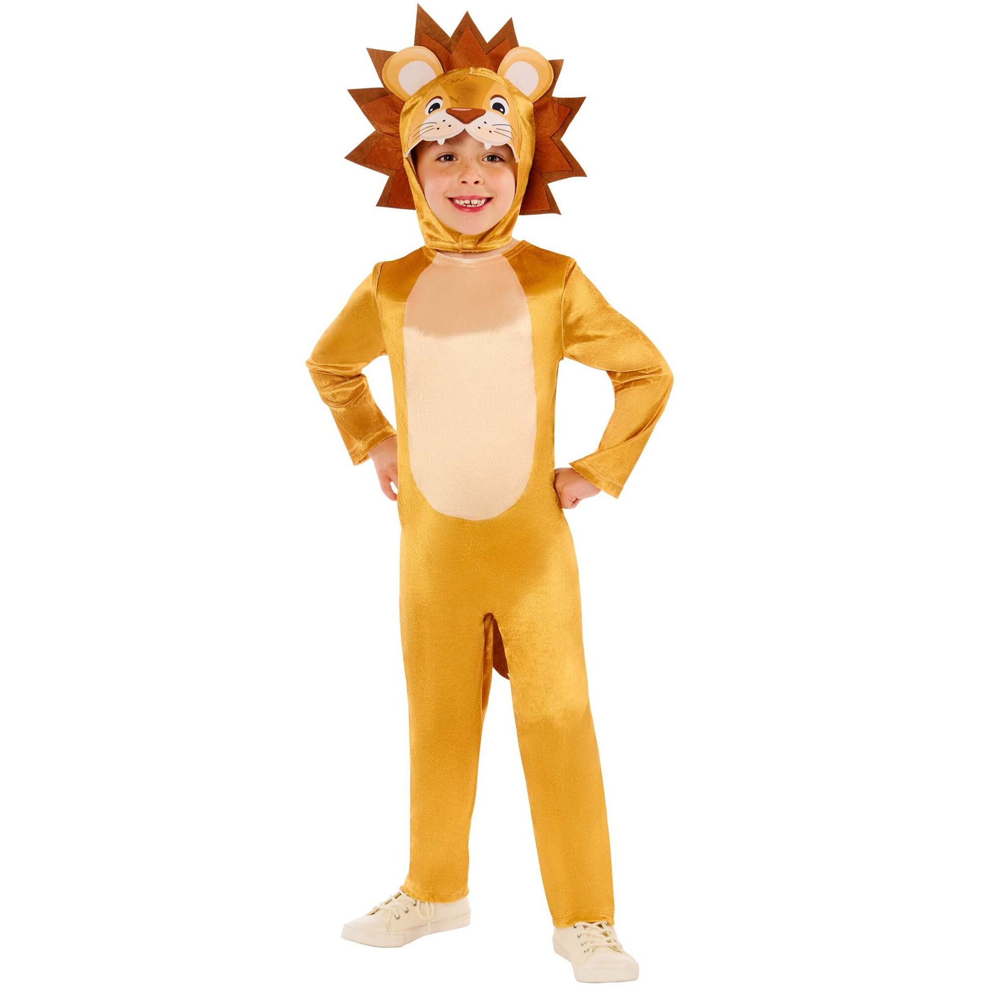 Lion Jumpsuit with Hooded Headpiece and Detachable Tail for Kids 1
