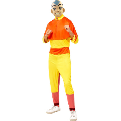 Avatar The Last Airbender Aang Costume Jumpsuit with Cape and Mask 1