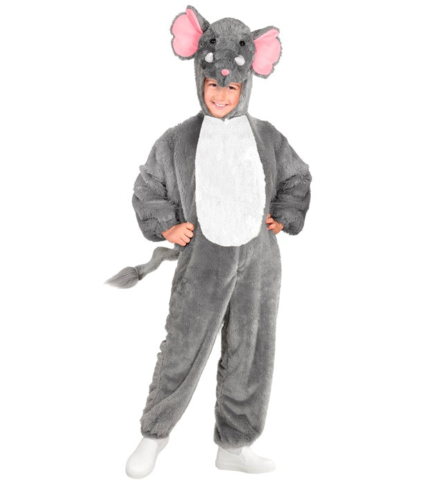 Elephant In Soft Plush  Hooded Jumpsuit With Mask 