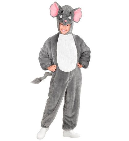 Elephant In Soft Plush  Hooded Jumpsuit With Mask 