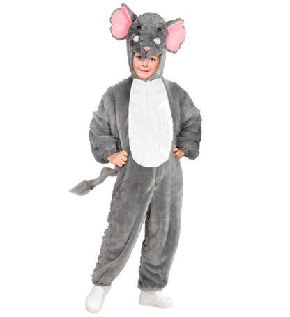 Elephant In Soft Plush  Hooded Jumpsuit With Mask 