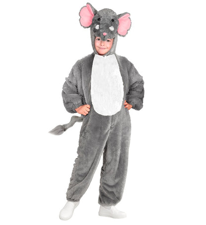 Elephant In Soft Plush  Hooded Jumpsuit With Mask 