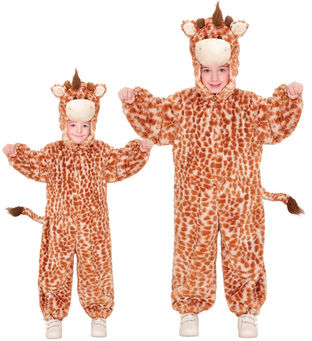 Giraffe In Soft Plush  Hooded Jumpsuit With Mask 