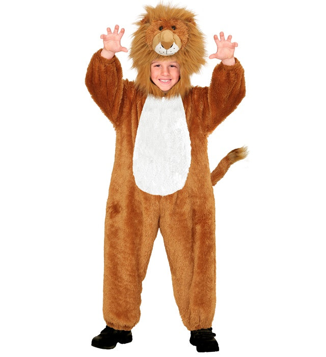 Lion In Soft Plush  Hooded Jumpsuit Withmask 