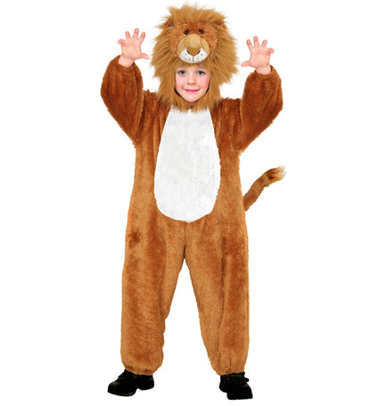 Lion In Soft Plush  Hooded Jumpsuit Withmask 